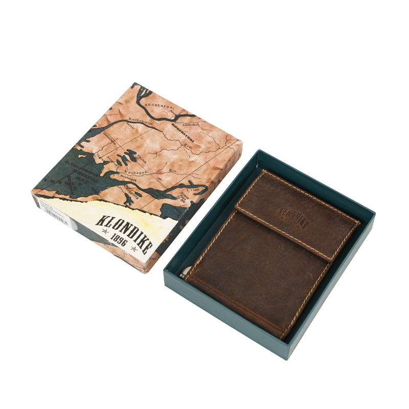 Klondike 1896 Бумажник KLONDIKE Yukon, с зажимом для денег, натуральная кожа в коричневом цвете, 12 х 1,5 х 9 см Арт.: KD1114-03