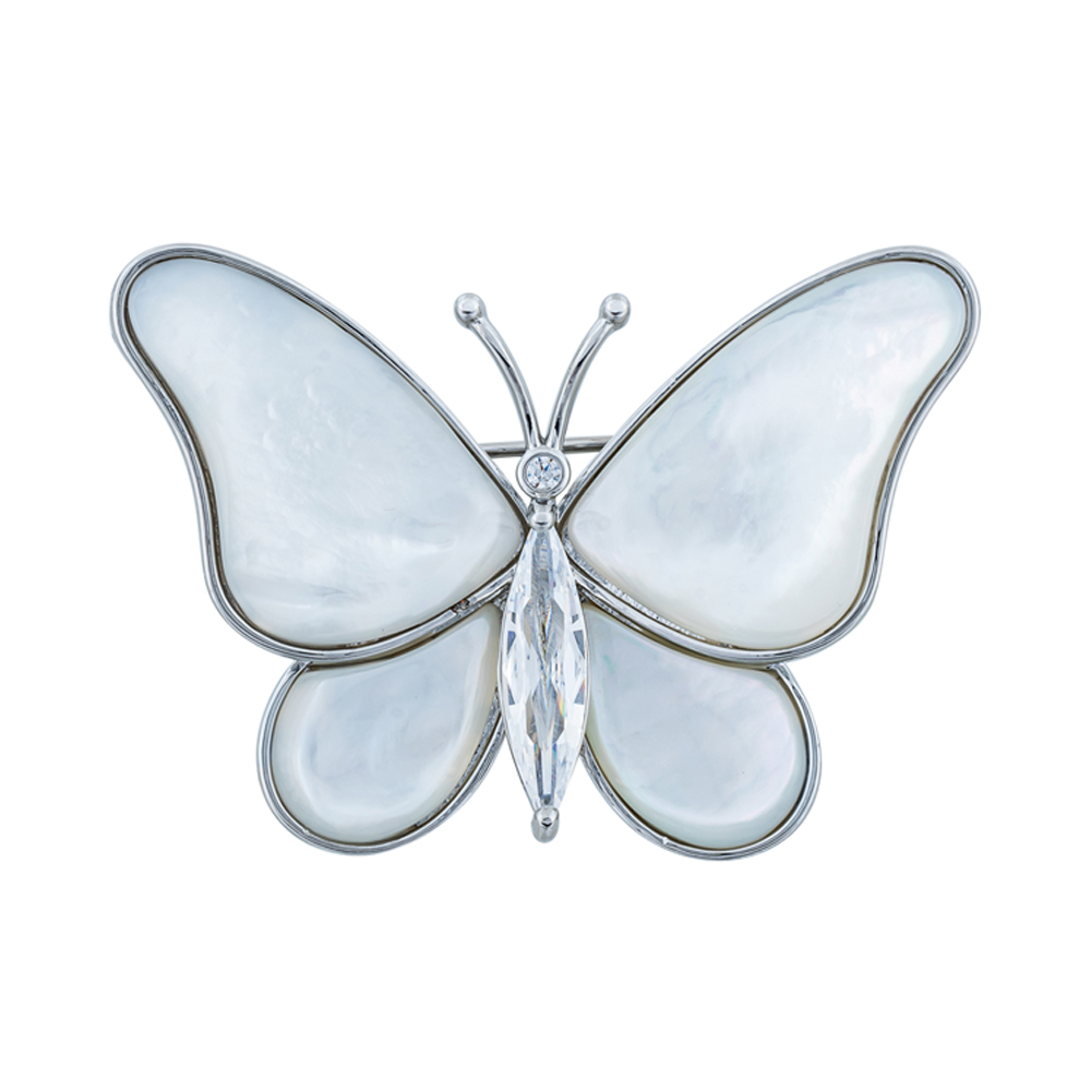 Fiore Luna Брошь Бабочка Zircon+natural shell Fiore Luna XR06424F S Арт.: XR06424F S