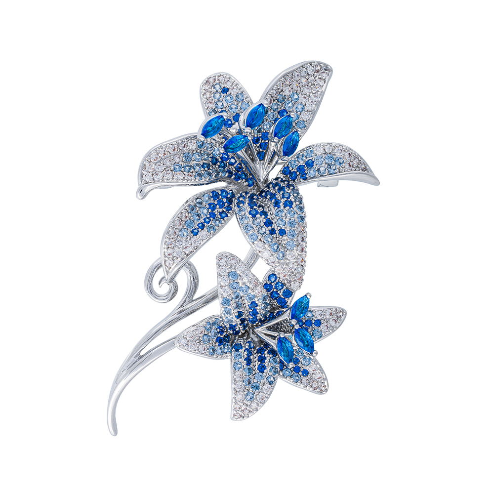 Fiore Luna Брошь ДУЭТ Zircon Арт.: XR08553P BL/S