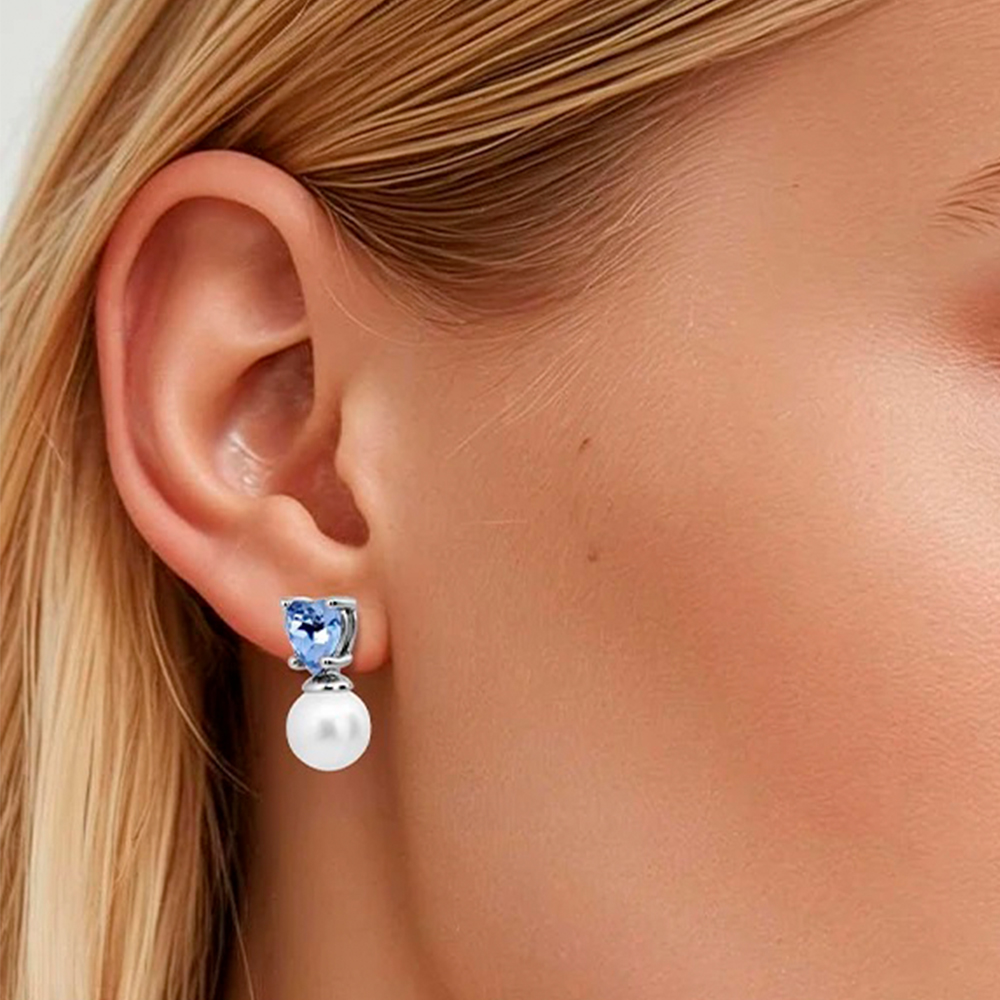 Dyrberg Kern Серьги EMO SS LIGHT BLUE / WHITE PEARL Арт.: 480037