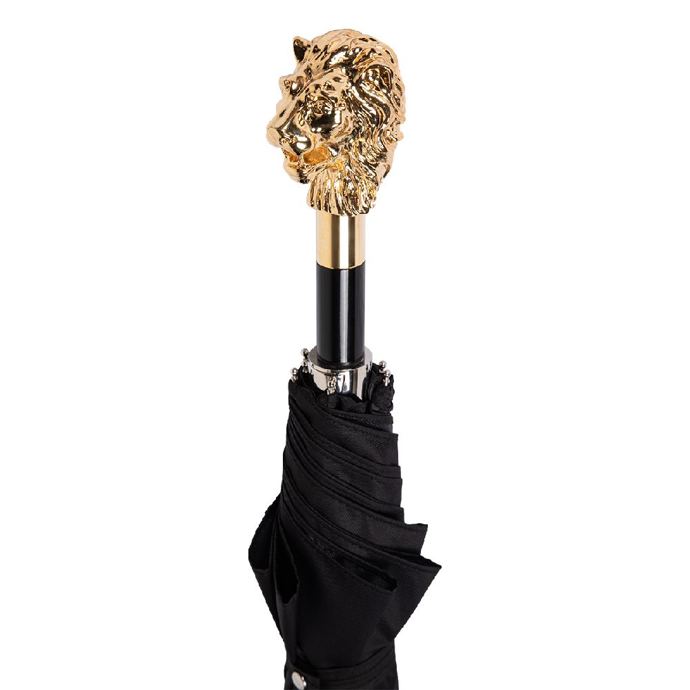 Pasotti Зонт складной Pasotti Auto Leone Gold Oxford Black Арт.: product-3895