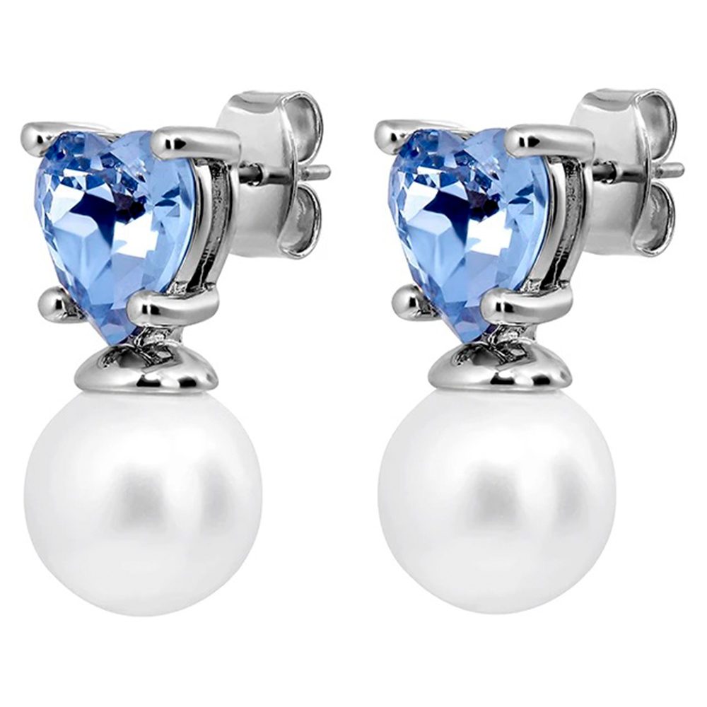 Dyrberg Kern Серьги EMO SS LIGHT BLUE / WHITE PEARL Арт.: 480037