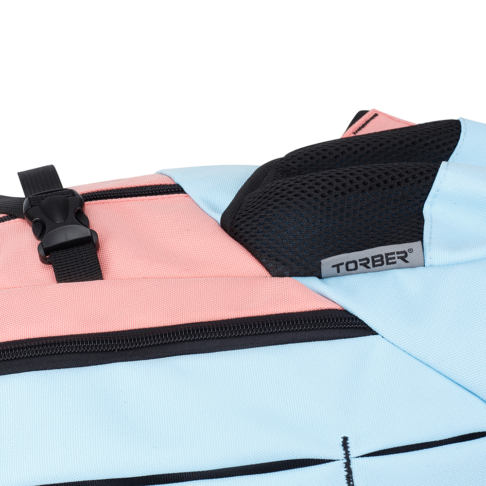 TORBER Рюкзак TORBER CLASS X, розово-голубой, 46 x 32 x 18 см + Мешок для сменной обуви в подарок! Арт.: T9355-22-PNK-BLU-M