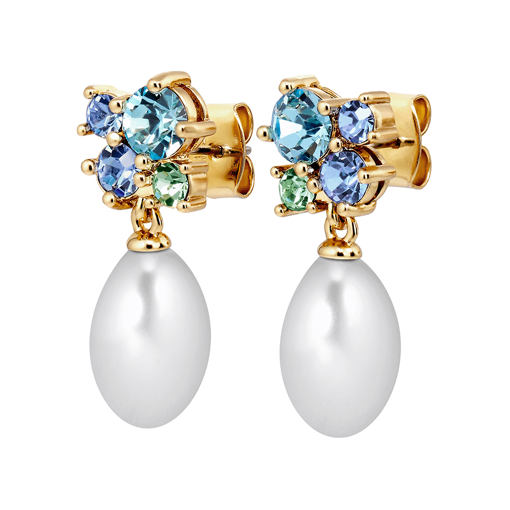 Dyrberg Kern Серьги PETUN SG AQUA / WHITE PEARL Арт.: 480057