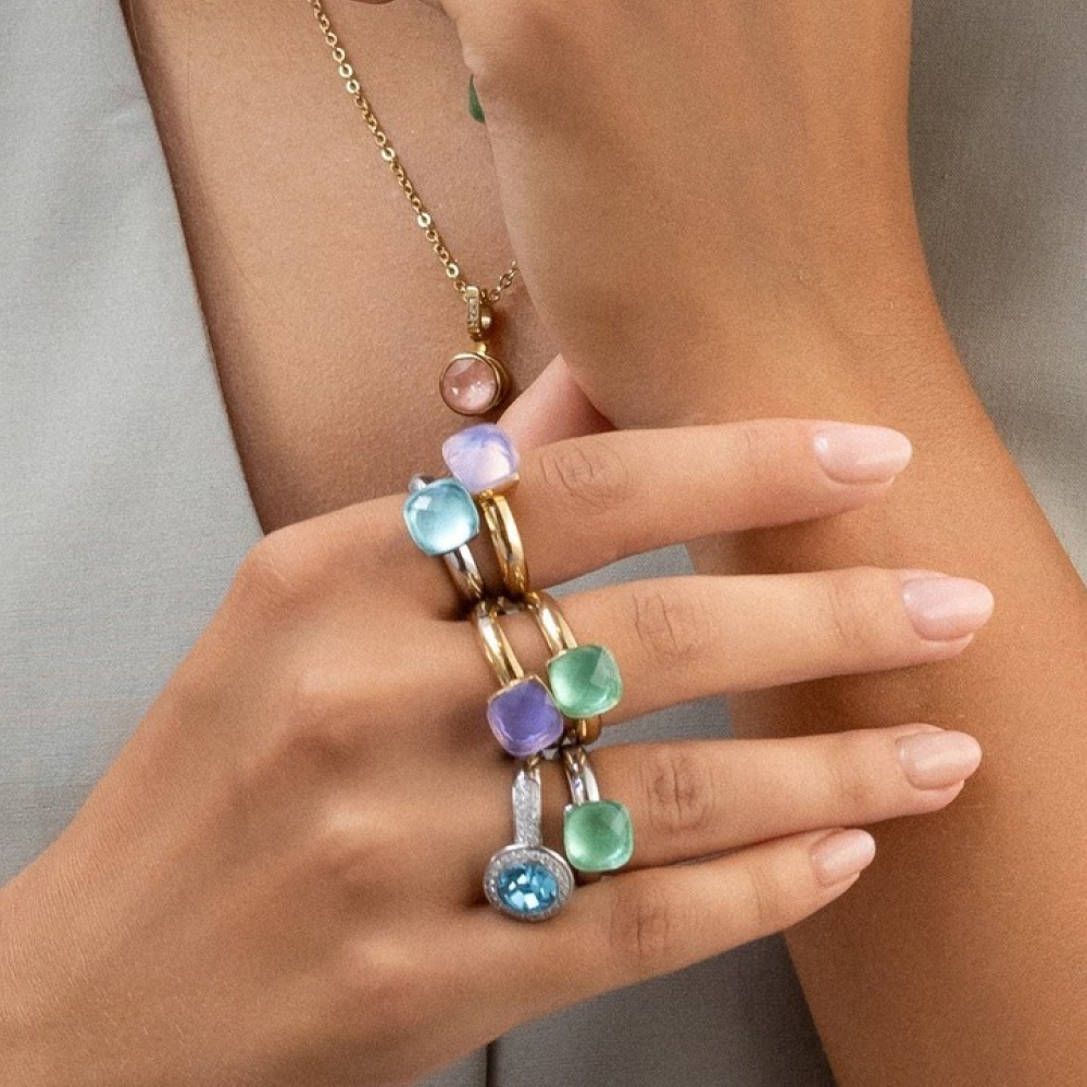 Qudo Кольцо FIRENZE 19 (G) Blue Zircon Qudo 107001/40-4601 19 Арт.: 107001/40-4601 19