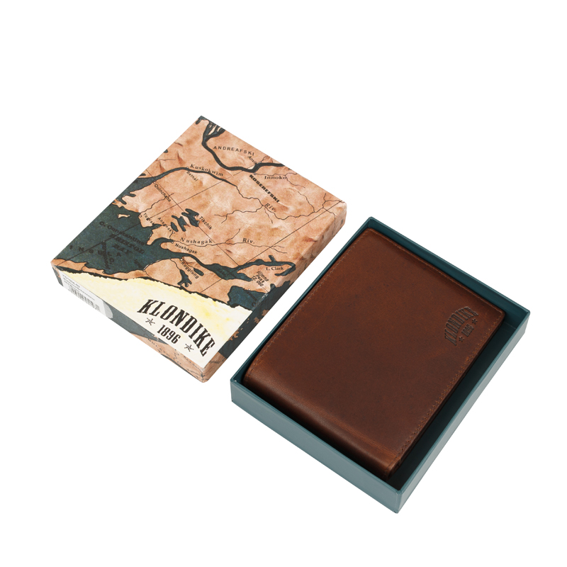Klondike 1896 Бумажник KLONDIKE Dawson, натуральная кожа в коричневом цвете, 12,5 х 2,5 х 9,5 см Арт.: KD1124-03