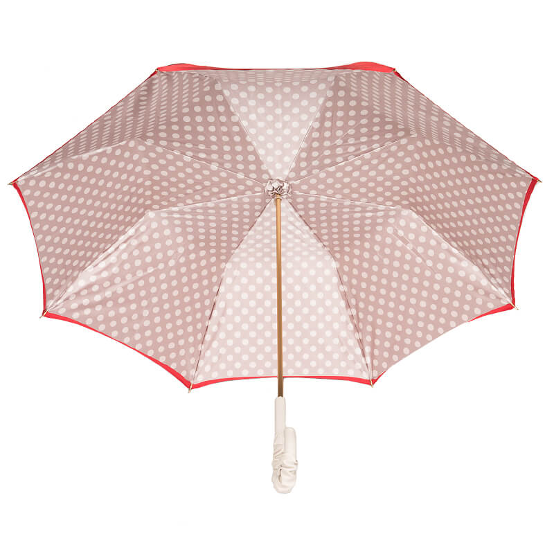 Pasotti Зонт-трость Rosso Pois Ivory Pelle Арт.: product-512