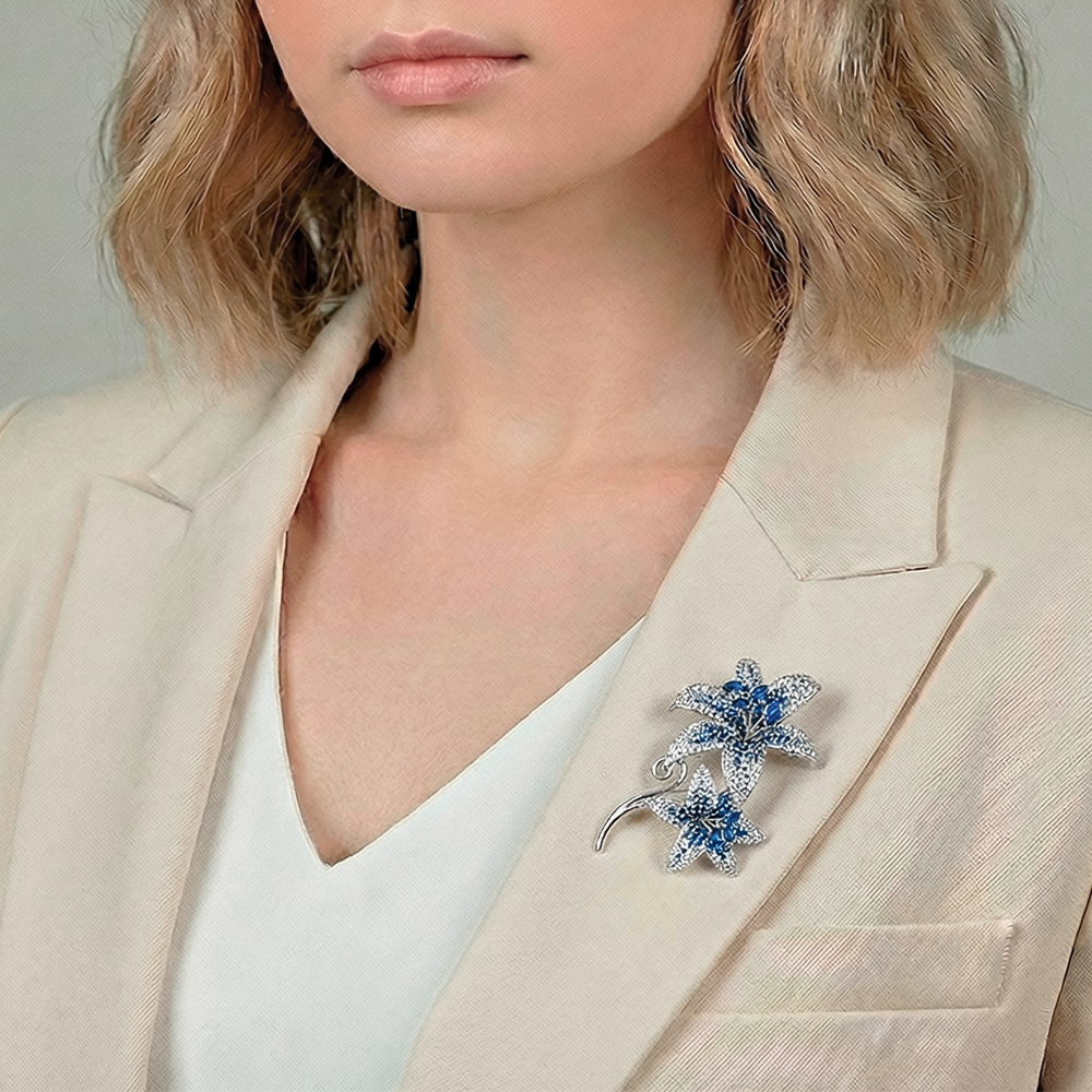 Fiore Luna Брошь ДУЭТ Zircon Арт.: XR08553P BL/S