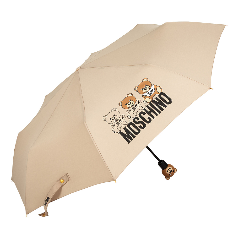 Moschino Зонт складной Moschino 8061-OCD Scribble bear Dark beige  product-3514 Арт.: product-3514