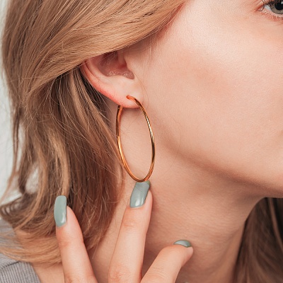 Серьги Кольцо 50  Fiore Luna  AWE2950-G-2-50mm 