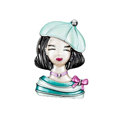 Брошь Девочка в берете XZ1479.20 G/S 