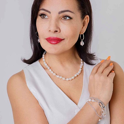 Колье String of Pearle Сarabiner  Fiore Luna  BL4506 S 