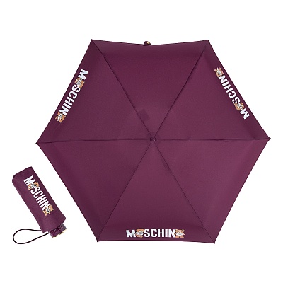 Зонт складной Moschino 8550-superminiX Logo with bears Burgundy+Box teddy product-3422 Зонт складной Moschino 8550-superminiX Logo with bears Burgundy+Box teddy product-3422