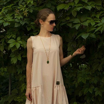 Колье GREEN AVENTURINE  Fiore Luna  LN5155 G/G 