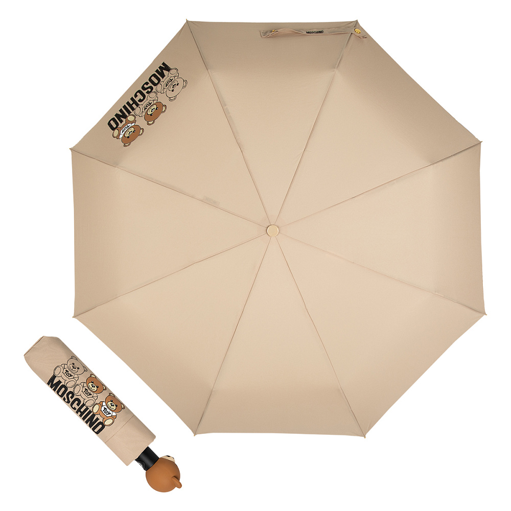 Moschino Зонт складной Moschino 8061-OCD Scribble bear Dark beige  product-3514 Арт.: product-3514
