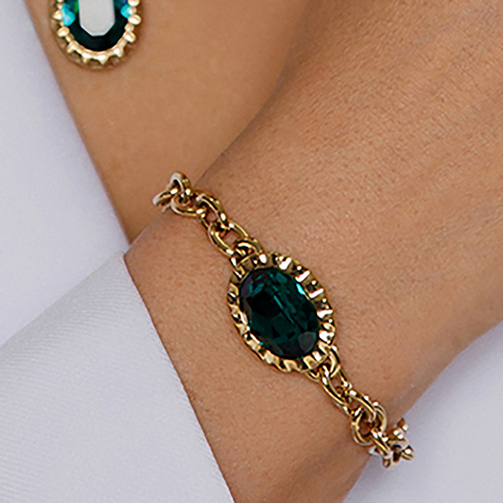 Qudo Браслет TIVOLA UNICA big (G/P) Emerald Qudo 189549 Арт.: 189549