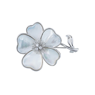 Брошь Цветок Natural shell XR06426A2 S 