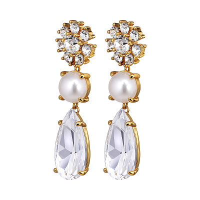 Серьги MISIA SG CRYSTAL/WHITE PEARL 460515 