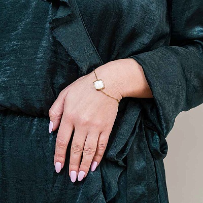 Браслет Куб SHELL WHITE  Fiore Luna  CB02914-2 BW/G 