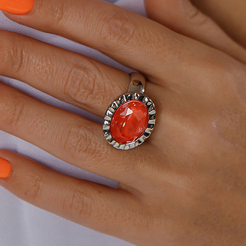 Qudo Кольцо TIVOLA UNICA big (S/P) Crystal orange ignite 60 Qudo 688423 Арт.: 688423