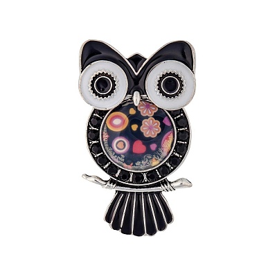 Брошь Сова  Shadore  XZ0108.4 BW/S 