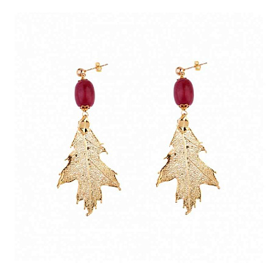 Серьги Agata Красный Дуб  Ester Bijoux  OR1247-G BR 