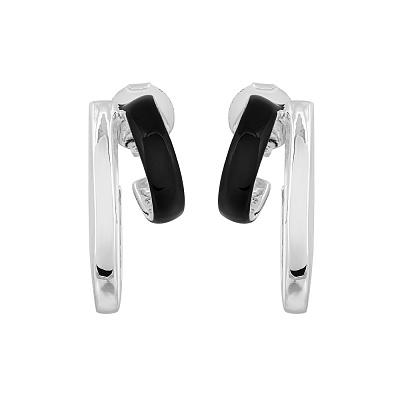 Серьги BLACK EPOXY ACE23533-03 S 