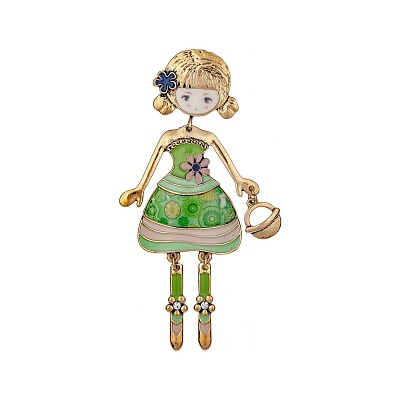 Брошь Девочка с сумочкой XZ0223.16 G/G 