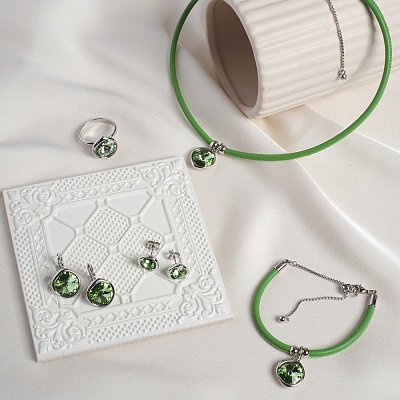 Пусеты Emerald  Fiore Luna  A1909.18 G/S 