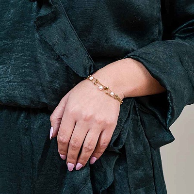 Браслет Pearle  Fiore Luna  CB03169-1 BW/G 