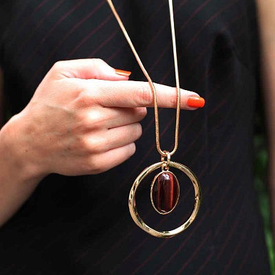 Колье COFFE AGATE  Fiore Luna  LN5146 BR/G 