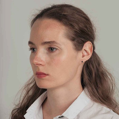 Пусеты Cubic zirconia Black  Fiora Luna  SWE0128 BL S 