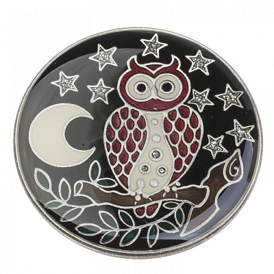 Брошь сова F25154 BW 