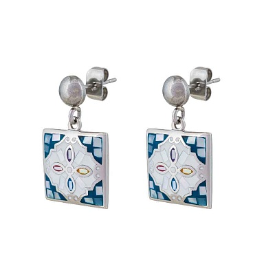 Серьги ENAMEL BLUE AE03194-4 M/S 