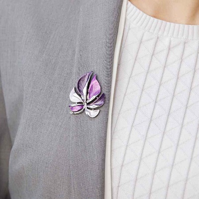 Брошь Лист резной  Shadore  XZ0863.11 V/S 