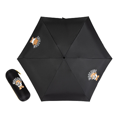 Зонт складной Moschino 8351-superminiA Bear back and front Black product-3532 