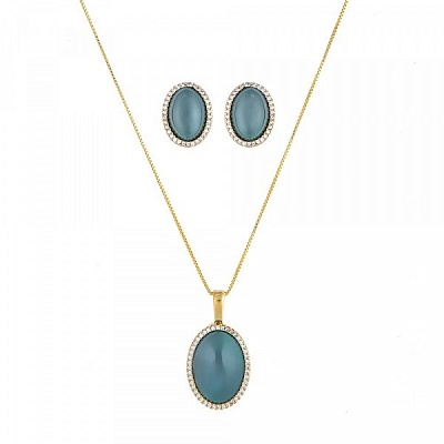 Комплект Pearl Green Agate  Possebon  S3527.17 G/G 