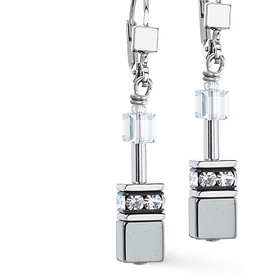 Серьги Grey-Silver  Coeur de Lion  4015/20-1217 