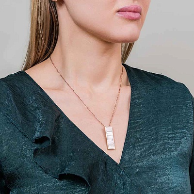 Колье Пирамида SHELL ROSE  Fiore Luna  BP02788-8 R/RG 