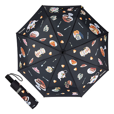 Зонт складной Moschino 8953-OCA Cups Black product-4002 