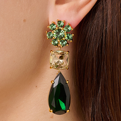 Серьги MISIA SG EMERALD GREEN / GOLDEN  Dyrberg Kern  470095 