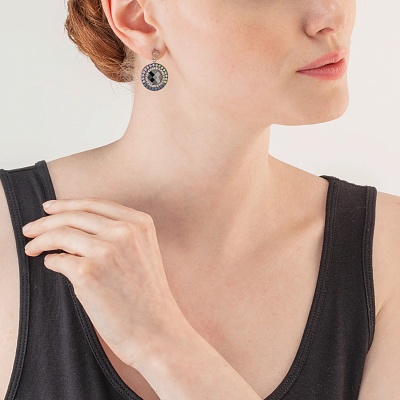 Серьги Blue-Green-Lilac  Coeur de Lion  5036/21-0754 