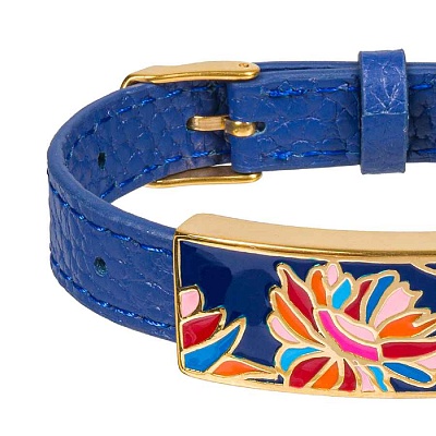 Браслет на синем кожанном ремешке  Fiore Luna  CB03599-2A 