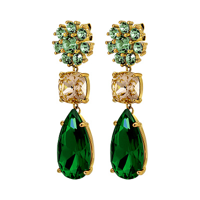 Серьги MISIA SG EMERALD GREEN / GOLDEN 470095 