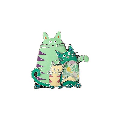 Брошь Котики XZ2051.20 G/S 