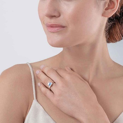 Кольцо Light Blue-Silver 18.5 мм  Coeur de Lion  0500/40-0741 58 