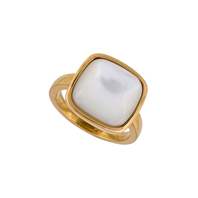 Кольцо Куб SHELL WHITE KR02914-2/8 BW/G 