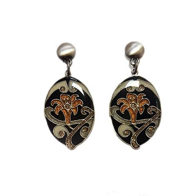 Серьги лилия A77356 BR/BW 