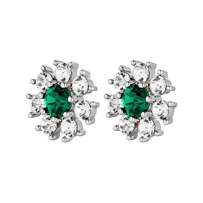 Серьги AUDE SS EMERALD GREEN / CRYSTAL 430042 