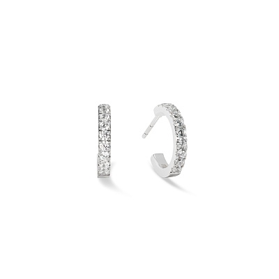 Серьги Hoop Crystal-Silver 15мм 0146/23-1817 